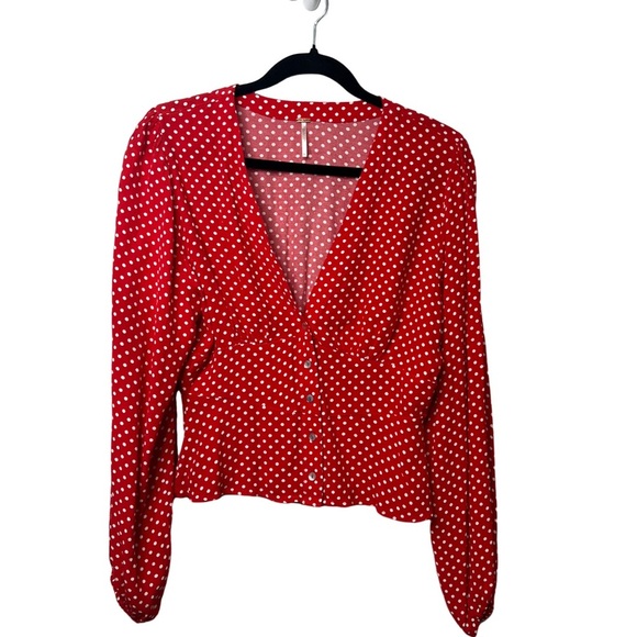 Free People Love Street Top in Red Size M - Picture 2 of 6